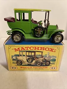 vintage 1965 matchbox Models of Yesteryear 1910 Benz Limousine Y-3 Green Variant - Picture 1 of 6