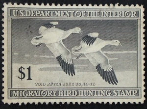 U.S. Unused (no gum) Stamp Scott #RW14 $1 Federal Duck Hunting. F - VF. Choice! - Picture 1 of 2