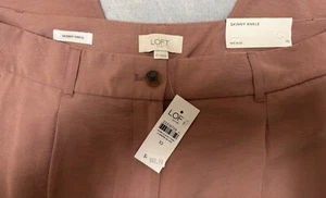 LOFT Outlet Womens Midrise Skinny Ankle Mauve Pants Classic Coastal Soft sz 10 - Picture 1 of 8
