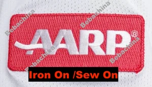AARP Ad Patch Washington Nationals Baseball Jersey Patch Stirare o Cucire ROSSO - Foto 1 di 1