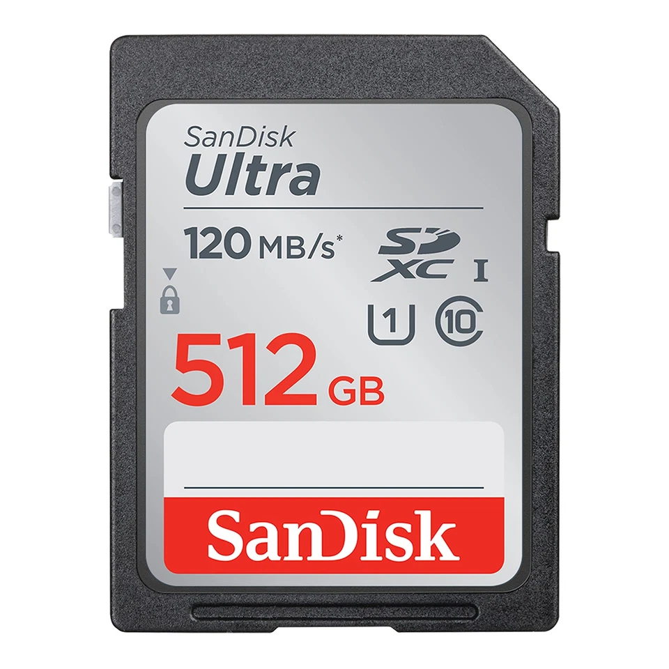 Tarjeta SD SanDisk Ultra 512 GB UHS Speed Clase 1 120 MBs para video Full HD Foto 1 de 1