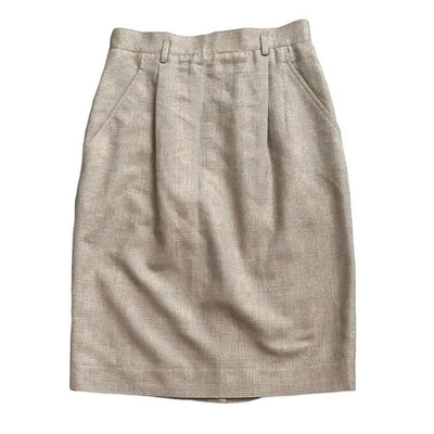 LIZ CLAIBORNE коллекции женщин миниатюрный размер 8P винтажный плиссированные клетку шерсти юбка - Изображение 1 из 4