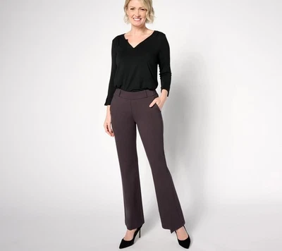 NYDJ Regular Pull On Ponte Flare 腿裤 Cordovan L 全新 — 第 1/4 张图片