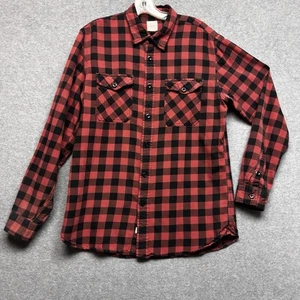 Lands End Canvas Buffalo kariertes Hemd Größe Large rot schwarz 100 % Baumwolle - Bild 1 von 7