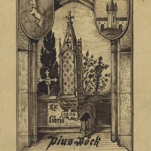 Exlibris Zeichnung Tinte Pius Böck Orig Symbolismus unsigniert 1904 - Picture 1 of 3