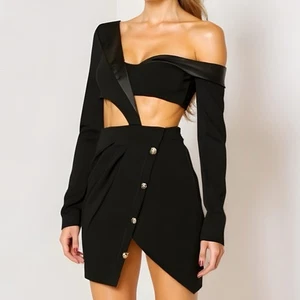 $238 NWT MICHAEL COSTELLO x REVOLVE Marisa Cut-Out Mini Dress, Black, XS - Bild 1 von 14