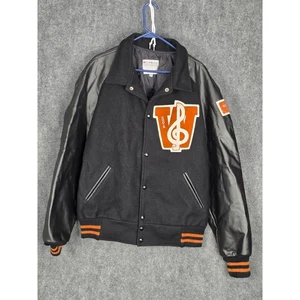CranBarry Showstoppers Wool Varsity Jacket XXL Black Orange Band Choir Patch - Picture 1 of 8