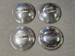 SET OF 4 1947 1948 MERCURY COUPE SEDAN CONVERTIBLE POVERTY DOG DISH HUBCAPS - Bild 1 von 2