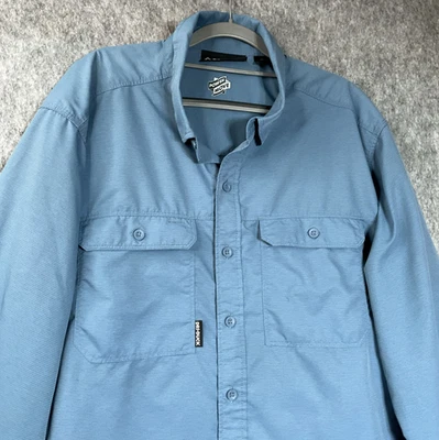 DriDuck Shirt Mens XL Blue Long Sleeve Pockets Vented Hike Fish Outdoor Active - Image 1 of 4
