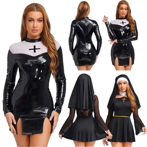 Costume cosplay suora sexy cattivo donna Halloween donna vestito fantasia vestito festa - Foto 1 di 35