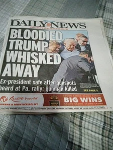 NY Daily News July 14 2024 Bloodied Trump Whisked Away and Not Half Bad! - Picture 1 of 1