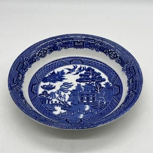 Cuenco de porcelana azul y blanco con patrón de sauce Allertons England - Imagen 1 de 4