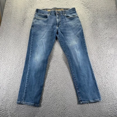 Lee Jeans Mens 36x30 Blue Medium Wash Wash Motion Stretch Regular Straight - Image 1 of 4
