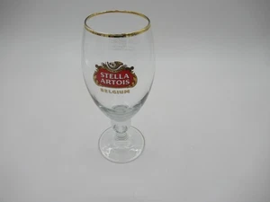 Stella Artois Chalice Beer Glass Belgium Pub Bar 40 CL Gold Rim "Look" - Picture 1 of 6