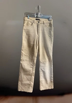 Pantalones bootcut de pana beige Y2K Bebe tiro medio elásticos para mujer talla 6 Foto 1 de 4