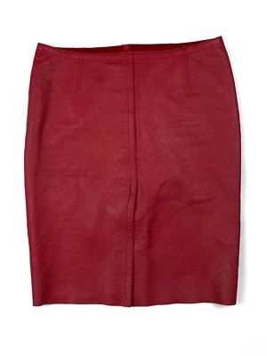 Max Mara Women's Ostrich Leather Vintage Skirt Red Color Sz S - Image 1 of 4