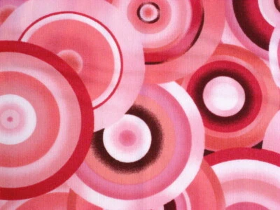 IN THE PINK CIRCLES MAX & NOBIE MODA FABRICS COTTON SEW QUILT 24"LONG last piece - Image 1 of 4