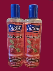 Suave Naturals Fresh Mountain Strawberry Shampoo, 15oz (444ml) 2 Bottles - Picture 1 of 5