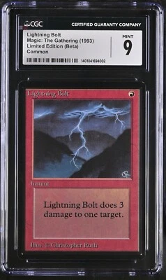 Lightning Bolt Limited Edition Beta CGC Mint 9 Vintage Magic MTG - Image 1 of 2
