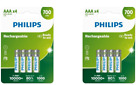 8 x Philips AAA 700mAh Rechargeable Batteries | NiMH | HR3 | 1.2V | Ready To Use