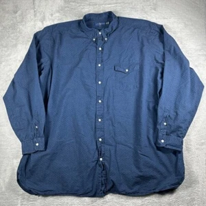 Camisa Ralph Lauren Para Hombres 4XLT Alta Azul Índigo Poni Preppy Informal Lunares - Imagen 1 de 13