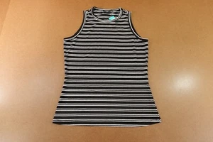 Staccato Womens Size Medium Black White Striped Rib Knit Devi Tank Top NWT - Picture 1 of 9
