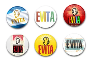 25mm 1" KNOPFABZEICHEN x6 EVITA - Bild 1 von 1