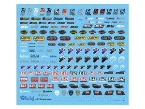 Blue Stuff Decal Sheet 1:12 Scale Motorcycle Exhaust Logos Akra Arrow LeoV Yoshi - Picture 1 of 8