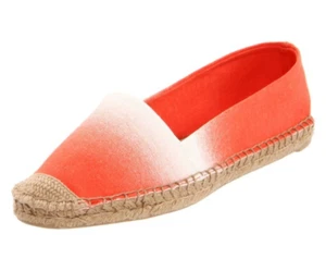 Ralph Lauren Orange Womens Damien Canvas Espadrilles Shoes Size 7 Excellent - Picture 1 of 7