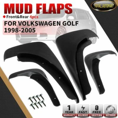 4x RH + LH Splash Guards Mud Flaps for Volkswagen Golf 1998-2005 Hatchback - Image 1 of 4