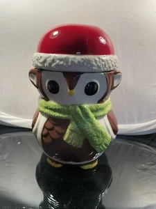 Yankee Candle Woodland Owl Ceramic Candle Holder Cookie Jar Christmas Winter - Picture 1 of 7