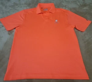 Under Armour Troon North golf mens polo shirt MEDIUM Neon Orange HeatGear New - Picture 1 of 5