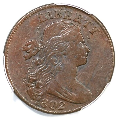 1802 S-240 R-3 PCGS VF 30 Draped Bust Large Cent Coin 1c - Image 1 of 4