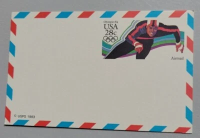 Scott UXC21 Vintage 28c US Air Mail Speedskating. 84 Olympics. 1983. - Image 1 of 4