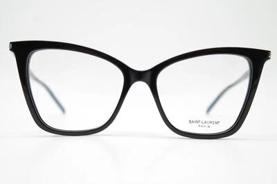 Lunettes Saint Laurent SL 386 Noir Argent Oval Monture De Lunettes Neuf - Photo 1/4