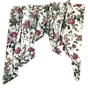 JCPenney Floral Lined Valance Rod Pocket Swag Tapper Beige Pink Gold Vintage - Imagen 1 de 10