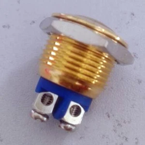 1 Stück Auto Boot Hupe Momentary Gold Push-Switch Off-(ON) N/O 3V/6V/9V/12V 110V - Bild 1 von 3