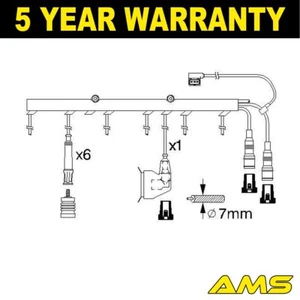 Fits BMW 3 Series 1987-1993 2.0 2.5 2.7 + Other Models Ignition Leads AMS - Picture 1 of 12