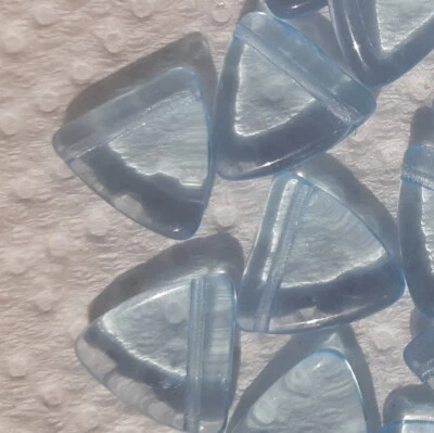 45 LIGHT SAPPHIRE shield triangle  13mm Czech pressed glass beads - Image 1 of 2