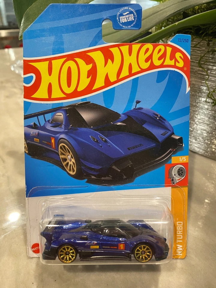 Hot Wheels 2023 Pagani Zonda R синие HW Turbo 1/5 золотистые колеса с 10 спицами новые - Изображение 1 из 1