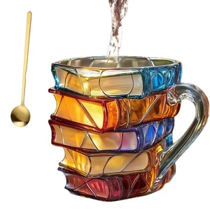 Taza de café con motivo de libro 3D - Taza en forma de libro, taza de café de vidrio de 325 ml para 3410 - Imagen 1 de 7