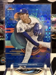 2025 Topps Finest Yoshinobu Yamamoto #195 /75 Blue Checkerboard Uncommon TZ - Picture 1 of 2