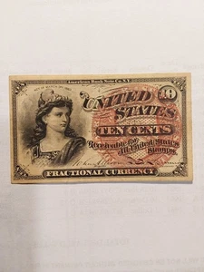 Civil War Era US 10 Cents Fractional Currency 1863 Act Liberty - Picture 1 of 6