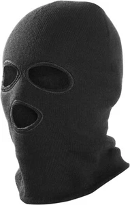 Unisex Full - Face Balaclava Hood Black - SAS Style 3 Holes - By TRIXES - Picture 1 of 7