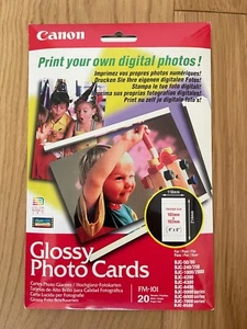 CANON FM-101 GLOSSY PHOTO CARDS 4"x6" BORDERLESS 20 sheets - Picture 1 of 2