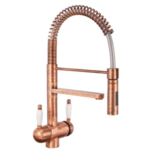 Hommix Tatiana Copper Pull-Out Spray-Hose 3-Way Tap (Triflow Filter Tap) - Picture 1 of 5