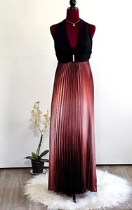 Vintage Betsy & Adam Women Black Ombre Burgundy Rhinestone Long Dress Sz 10 2333 - Picture 1 of 14