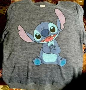 Disney Lilo And Stitch Women's L Pullover Sweatshirt Gray - Picture 1 of 3