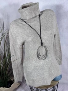 NEU Rollkragen long PULLOVER Italy BASIC Schlitze NUDE 36 38 40 - Bild 1 von 5
