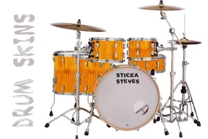 Drum Wrap Percussion Shell Cover Bass Kick Snare Tom DIY-Maple Amber Top 172 - Picture 1 of 11